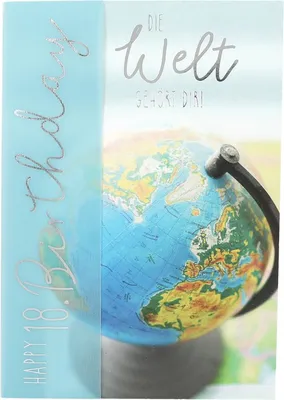 Produktbild von 1 xGeburtstagskarte 02/Happy1x8 Birthday Die Welt gehört dir!
