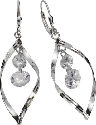 Produktbild von F Ohrhänger 925/- Sterling Silber 5,5cm weiß Zirkonia weiß 025230032