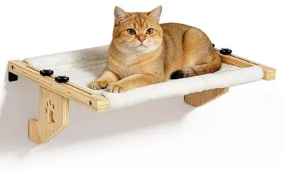 Productafbeelding van Verwarmd kattenbed met raamligstoel, hangende kattenhangmat en houten balkonbed