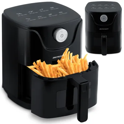 Heißluftfritteuse 2,5 L, 1000 W, 8 Programme, schwarz