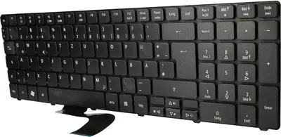 Produktbild von vhbw Tastatur Keyboard QWERTZ kompatibel mit Acer Aspire 7736G, 7736, 7735ZG, 7560G, 7560, 7735Z, 7735, 7736Z Notebook - Schwarz, mit Nummernblock