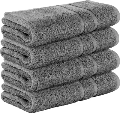 Produktbild von StickandShine 4er SET Premium Frottee Duschtuch 70x140 cm in dunkelgrau  in 500g/m² aus 100% Baumwolle
