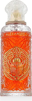 A perfume bottle with an ornate design.