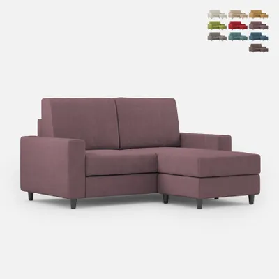 Produktbild von Moderner 2-Sitzer Stoffsofa 168cm mit Fußhocker Sakar 140P - Lila