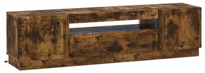 Productafbeelding van vidaXL LED-TV-kast, rook eikenhout, houtvezel