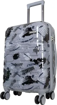 Produktbild von Kleiner Handgepäck Reisekoffer mit Motiv Pescara 55 cm Hartschale silber