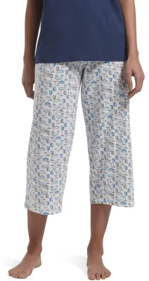 Obrázok produktu pre Dámske pyžamo značky HUE, potlačené vzorom, pletené, model Capri, pyžamové nohavice, vyrobené