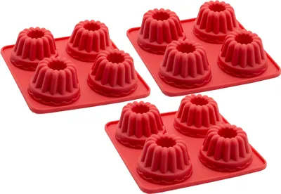 Produktbild von 3er Set Silikonbackform Minigugelhupf / Muffin für 12 Stück