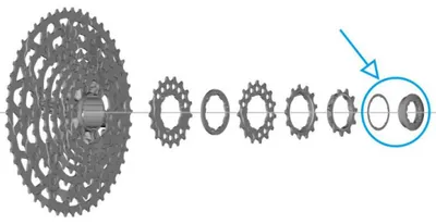 Produktbild von SHIMANO CS-LG700 Verschlussring mit Unterlegscheibe - 5 g, für Ritzel.