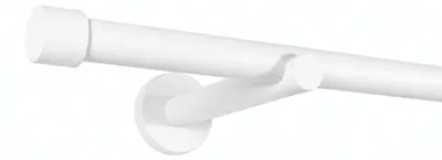 Produktbild von Deco-Raum Gardinenstange auf Maß Trend Weiß-matt Endstück Kappe 19mm – 270cm