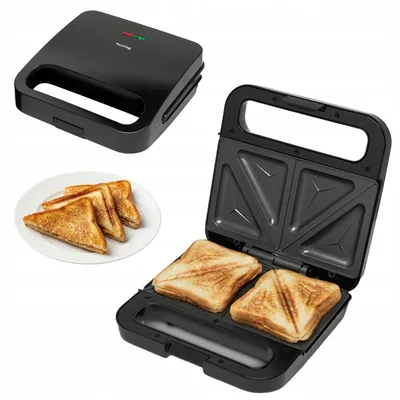 Produktbild von Huslog Sandwichmaker 800 W, schwarz, Anti-Rutsch-Füße, HUS1074