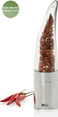 Produktbild von AdHoc MP203 Chilimühle | Chilischneider Pepe mit original SchneidWerk, Edelstahl | Farbe: silber poliert