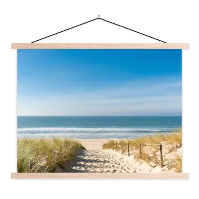 Produktbild von MuchoWow® Textilposter Strand - Meer - Düne - Sand - Sommer 60x45 cm mit holzfarbenen Rahmen - Bild