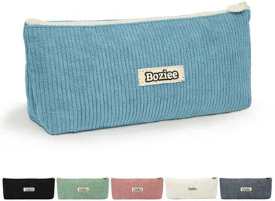 Produktbild von Blaues Corduroy-Etui für Schule und Büro