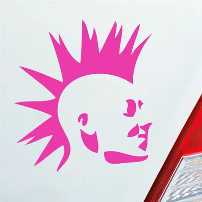 Produktbild von Auto Aufkleber Punker Punk New Wave Rock Tuning 10x11 cm Pink Sticker Heckscheibenaufkleber