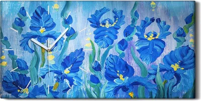 Produktbild von Leinwand Wanduhr Wandkunst Uhr Geräuschlos Kunstdruck 60x30 Gemälde Kunst Blumen - weiße Hände