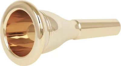 Imagen del producto de Boquilla para tuba, fabricada en latón resistente y duradera, accesorio para instrumentos musicales con acabado dorado