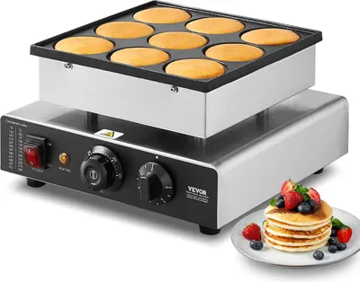 Immagine prodotto di 9 pezzi 76 mm Macchina per pancake olandesi Macchina commerciale per dorayaki 850 W Antiaderente