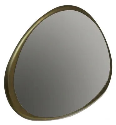 Immagine prodotto di Specchio moderno, design asimmetrico, superficie in metallo, ideale per il soggiorno