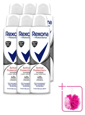 Obrázek produktu pro 6 kusů deodorantu Rexona Active Protection Invisible ve spreji - 150 ml - výhodná sada