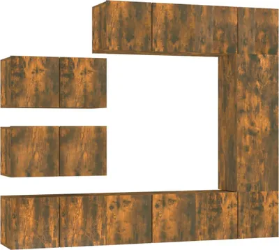 Produktbild von vidaXL 8-tlg. TV-Schrank-Set Räuchereiche Holzwerkstoff