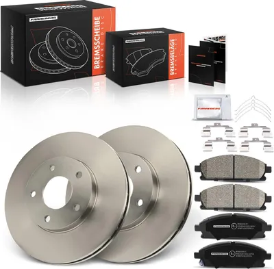 Image de Frankberg 2x disques de frein 4x plaquettes de frein avant pour Nissan X-Trail T30 2.0L 2.2L 2.5L 2001-2008