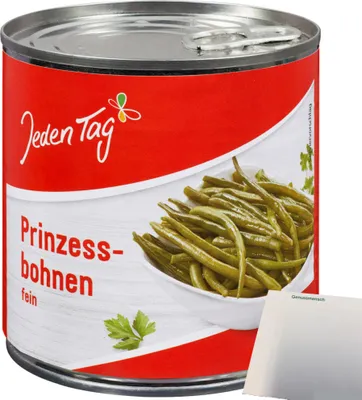 Produktbild von Jeden Tag Prinzessbohnen fein (425g Dose) + usy Block