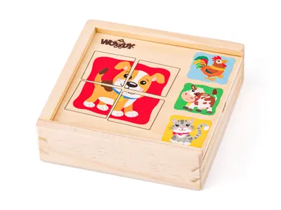 Produktbild von Woody Minipuzzle Tiere in einer Holzbox 102193048