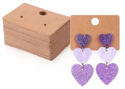 Präsentationskarten 200 Stück 4,5 x 3,2 cm Kraftpapier Ohrringkarten
