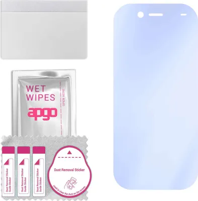 Produktbild von apgo Hybrid Schutzglas, kompatibel mit Cat S42 H Plus, 9H Härte, Flexible Nano Glass PRO, toller Ersatz für Hartglas, kratzfester Displayschutzglas, Displayschutz, Full Glue