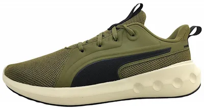 Image de Chaussures de sport Puma pour hommes, chaussures de course, couleur verte, style décontracté