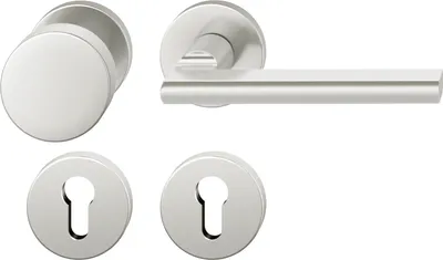Produktbild von FSB Wechselgarnitur 12 1035 ASL auf Rosette PZ, Knopf fest, silber eloxiert