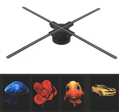 Obrázek produktu pro 3D holografický projektor, úhlopříčka 70 cm, rozlišení 1600 × 832, 832 LED diod, Wi-Fi, reklamní zařízení s 3D hologramem a ventilátorem, 100–240 V, zástrčka EU