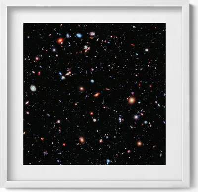 Produktbild von NASA-Foto - Sternenkosmos– Wandbild mit Rahmen – Gerahmtes Bild  – Wanddekoration – 50x50 cm –  Weiß Rahmen