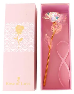 Ewige Kunstrose mit Herzsockel, 9x24 cm, Geschenk für Frauen