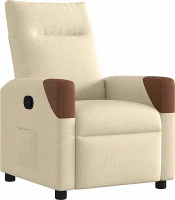 Immagine prodotto di vidaXL Poltrona relax in tessuto crema