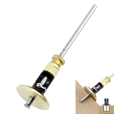 Produktbild von Radmarkierungslehre mit Mikro-Einstellfunktion - Präzisions Anreißwerkzeug Tiefenmesswerkzeug für Holzbearbeitung - 12 cm Metrische Ablesung