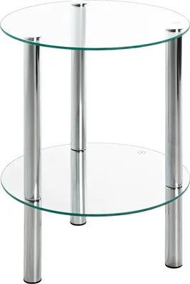 Produktbild von HAKU Beistelltisch chrom - Metall, Sicherheitsglas 5 mm, B/H/T: 35x47x35 cm