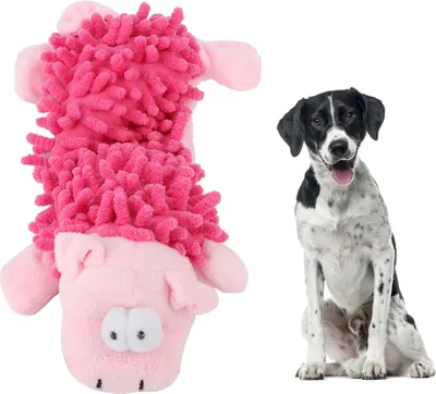 Image de Peluche pour animaux domestiques, chats, petits chiens, forme d'animal mignonne avec appareil sonore pour jouer avec les molaires, cochon rose
