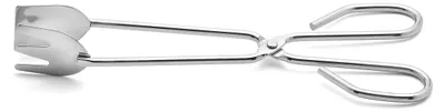 Servier-/Grillzange, Stahl poliert, 25x6x2 cm, silber