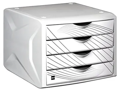 Produktbild von Schubladenbox „the chameleon“ mit 4 Schubladen in Weiß