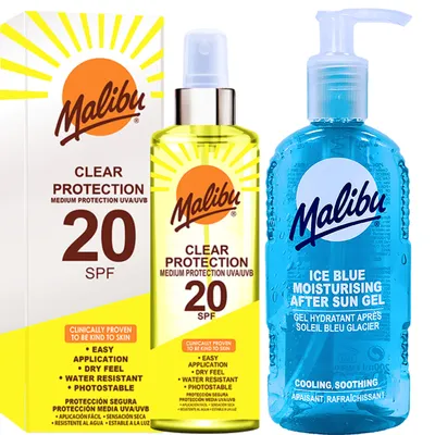 Produktbild von Malibu Clear Protection SPF20 250 ml + Gel nach der Bräunung von 200 ml