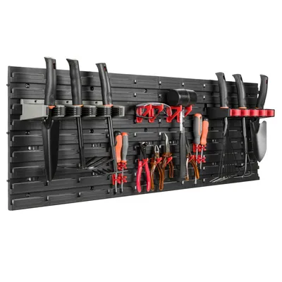 Obrázek produktu pro Nástěnná police 115 x 39 cm Držák na nářadí Držák na vybavení Stohovací boxy Plastová červená barva