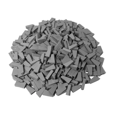 A pile of gray LEGO bricks.