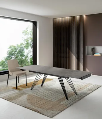 Produktbild von Match 1 - Ausziehbarer Tisch (160/240 x 90 cm) aus schwarzer Keramik