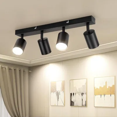Drehbarer LED-Deckenstrahler mit 4 Lichtpunkten für Wohnzimmer, Schlafzimmer und Küche