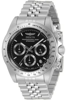 Obrázok produktu pre Invicta Speedway 30989 Pánske Hodinky - Quartz Hnutie - Nerezová Oceľ s Čiernym Ciferníkom - 39 mm