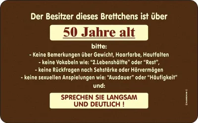 Produktbild von Besitzer ist 50 - Frühstücksbrettchen - Resopal Brettchen