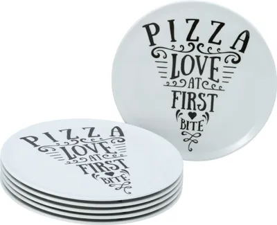 Produktbild von Creatable Porzellanhaus Pizzateller, Porzellan, Weiß, 33 cm, 6 Teile, spülmaschinen- und mikrowellengeeignet