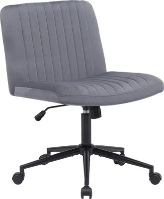Zdjęcie produktu dla Krzesło biurowe - Ergonomiczne krzesło obrotowe - Regulowana wysokość i obrót o 360 stopni | Kolor: Ciemnoszary. Materiał: Miękki